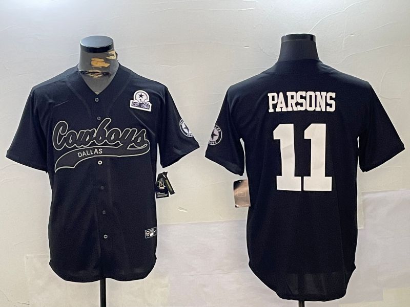 Men Dallas Cowboys #11 Parsons Black Joint Name 2024 Nike Limited NFL Jersey style 4->dallas cowboys->NFL Jersey